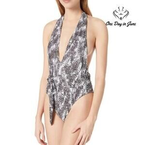 Vicious Young Babes V-Neck One Piece Swimsuit Size S